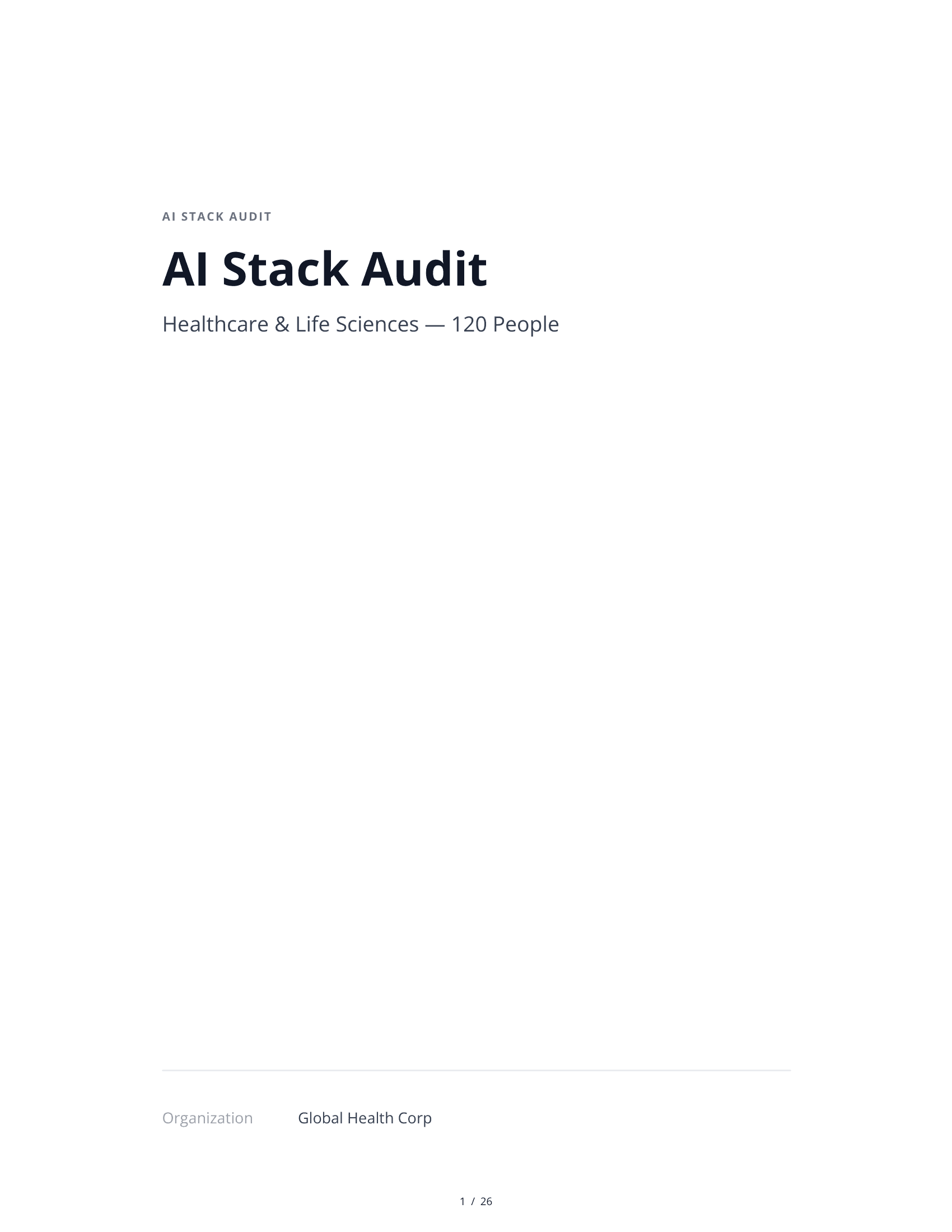 Sample AI Stack Audit — Page 1