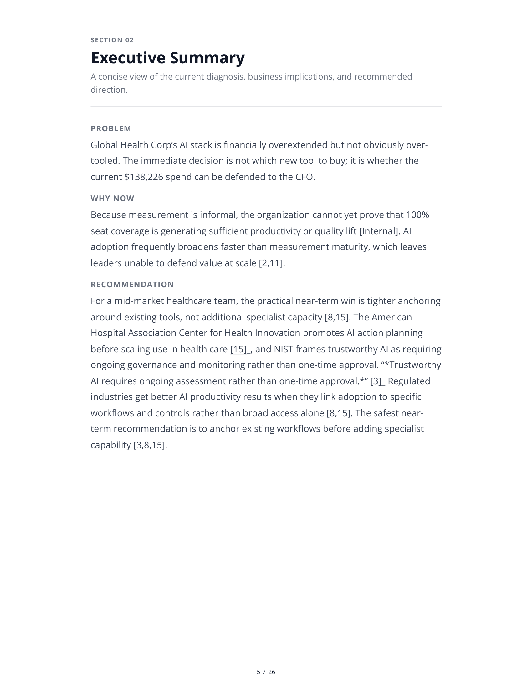 Sample AI Stack Audit — Page 5